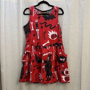 Nooworks Big Pocket Red Graphic Dress